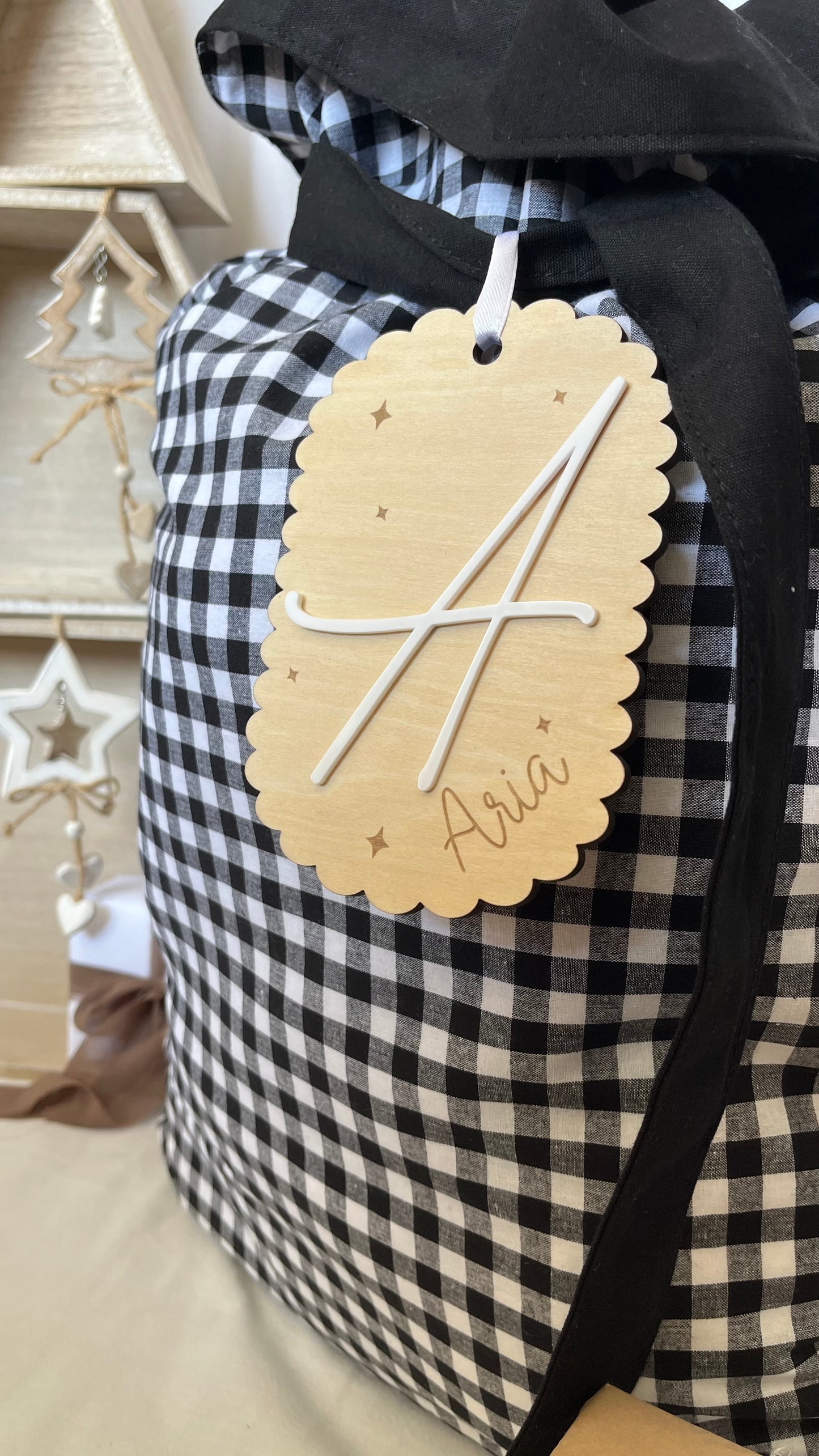'Aria' Santa sack tag