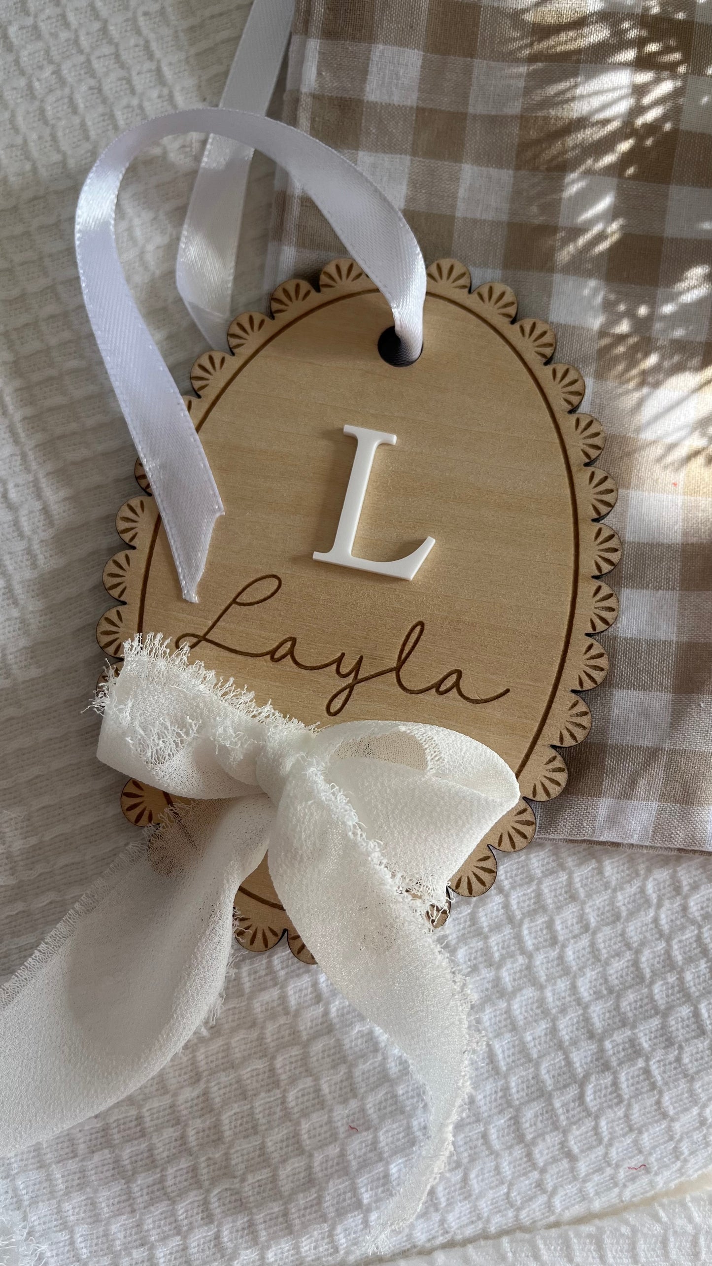 Multi-design dotted oval birth announcement