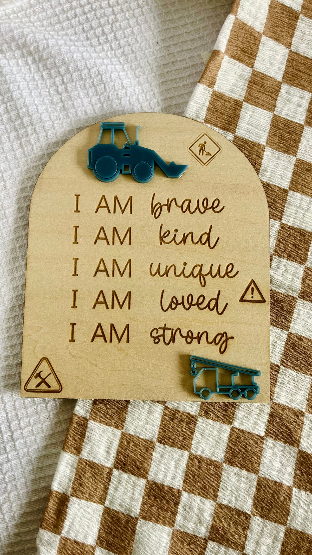 Worksite theme affirmation plaque