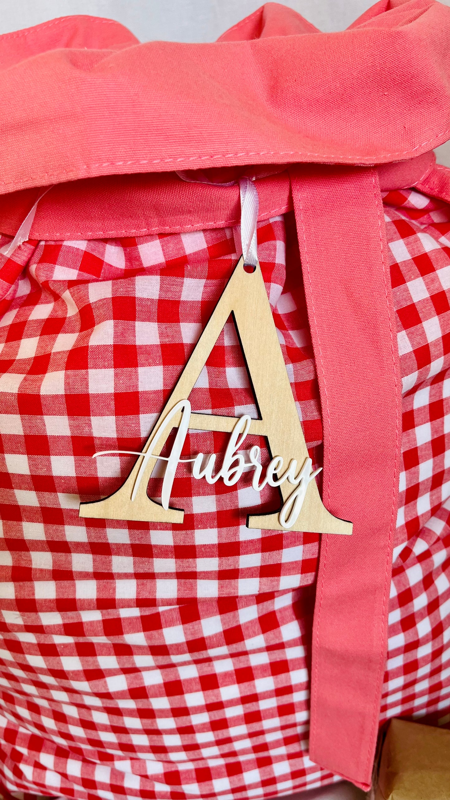 Red gingham Santa sack