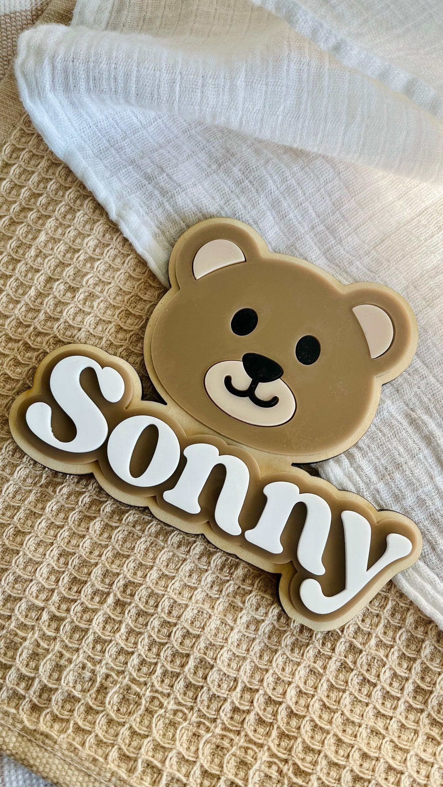 Bear name plaque