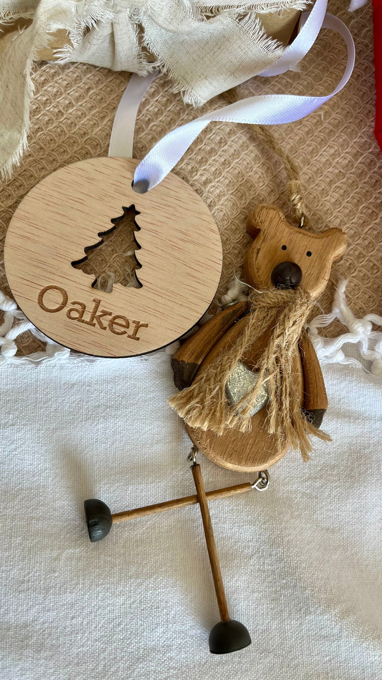 Personalised ply tree bauble