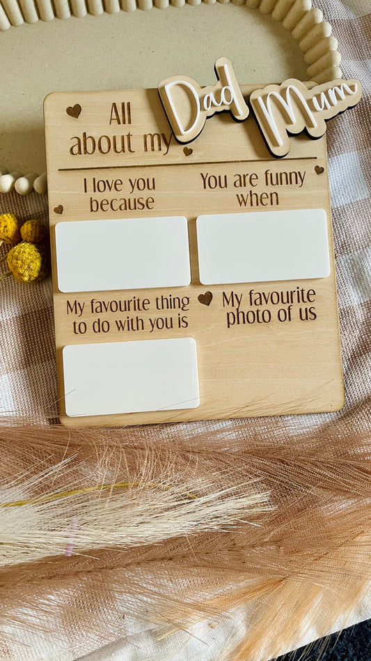 What I love about my Dad (or Mum)