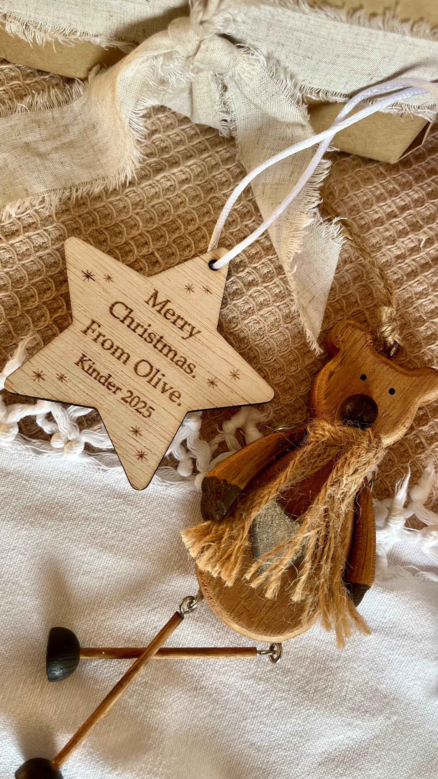 Personalised ply star bauble