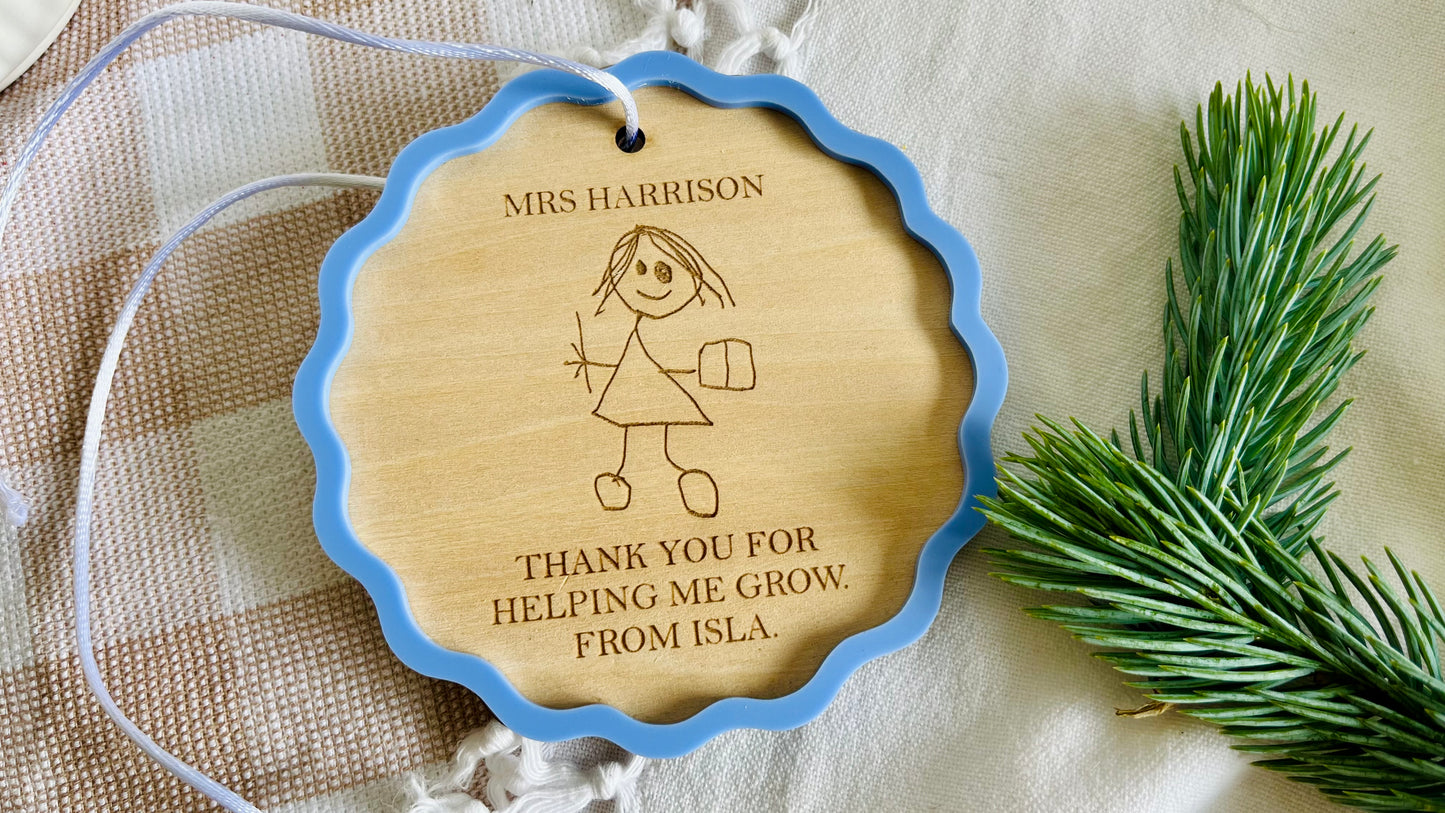Child’s artwork ornament