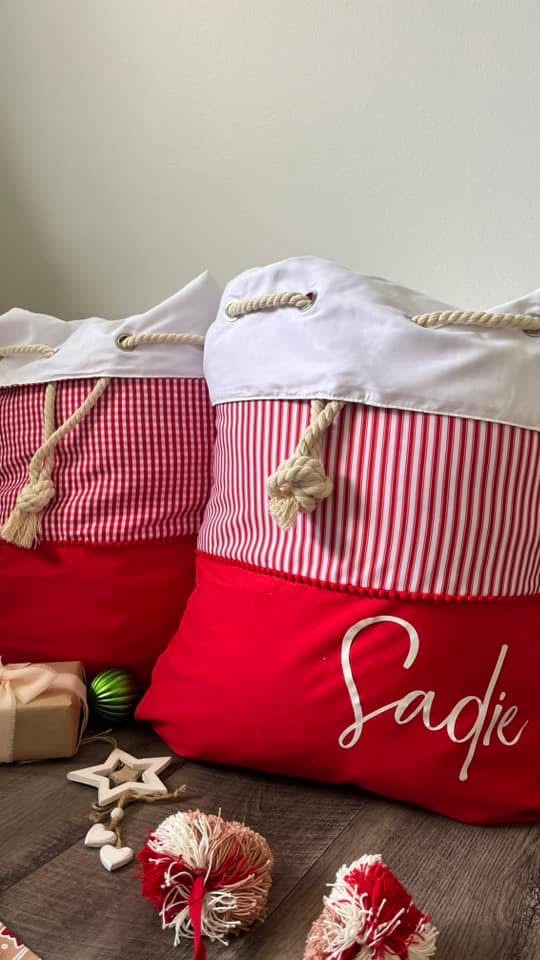 Striped Santa sack
