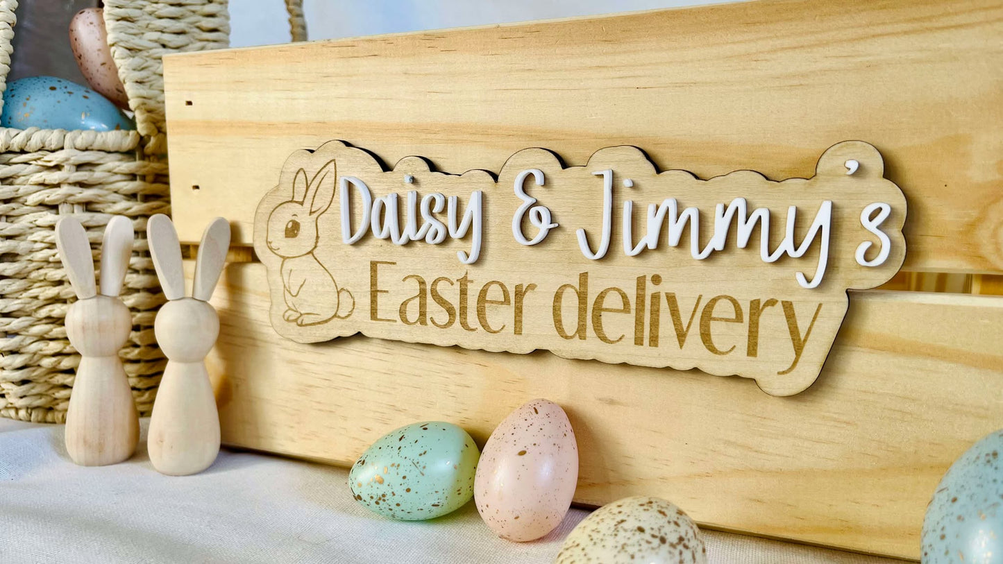 Daisy & Jimmy's Easter delivery plaque