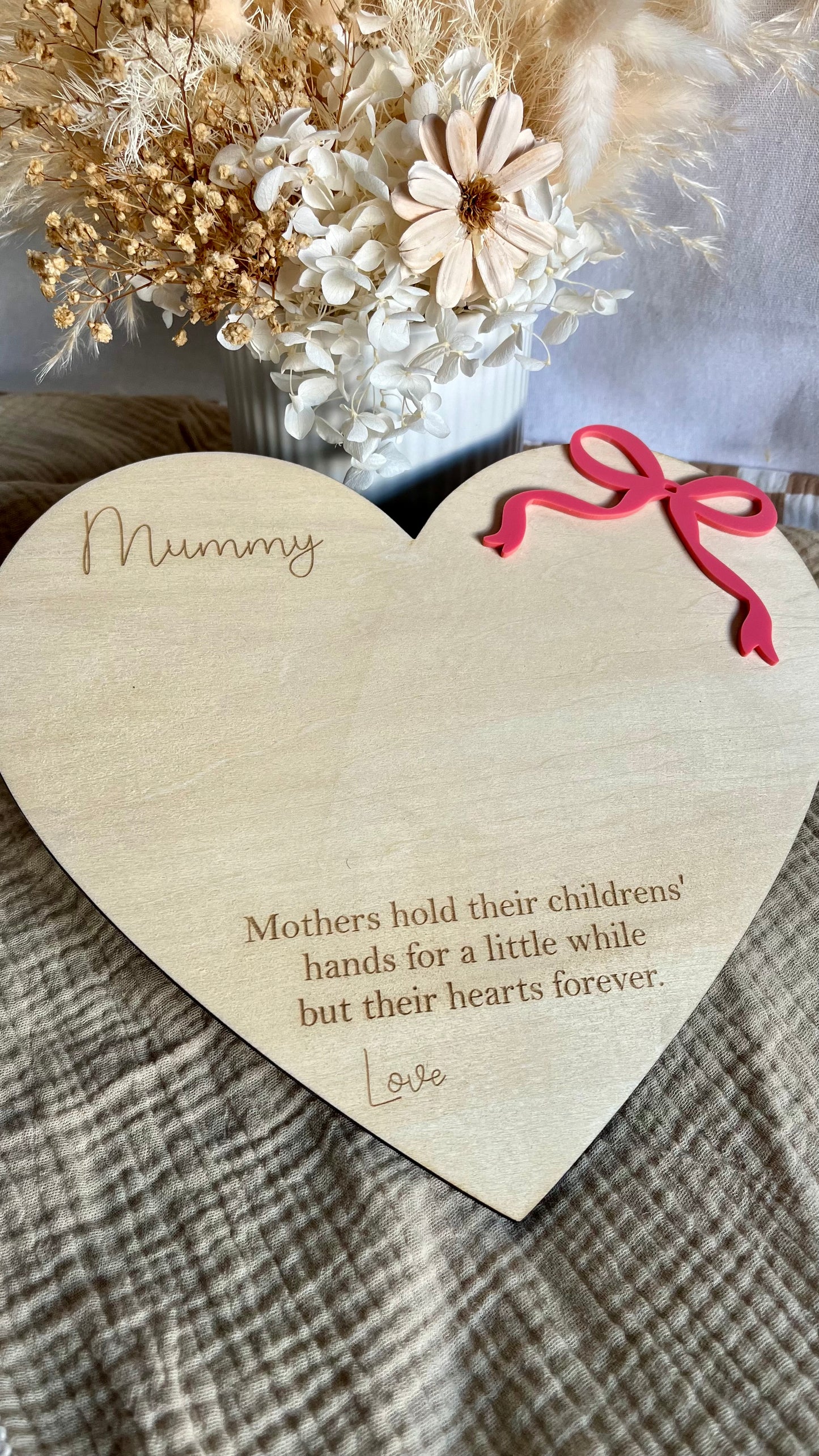 Heart handprint plaque