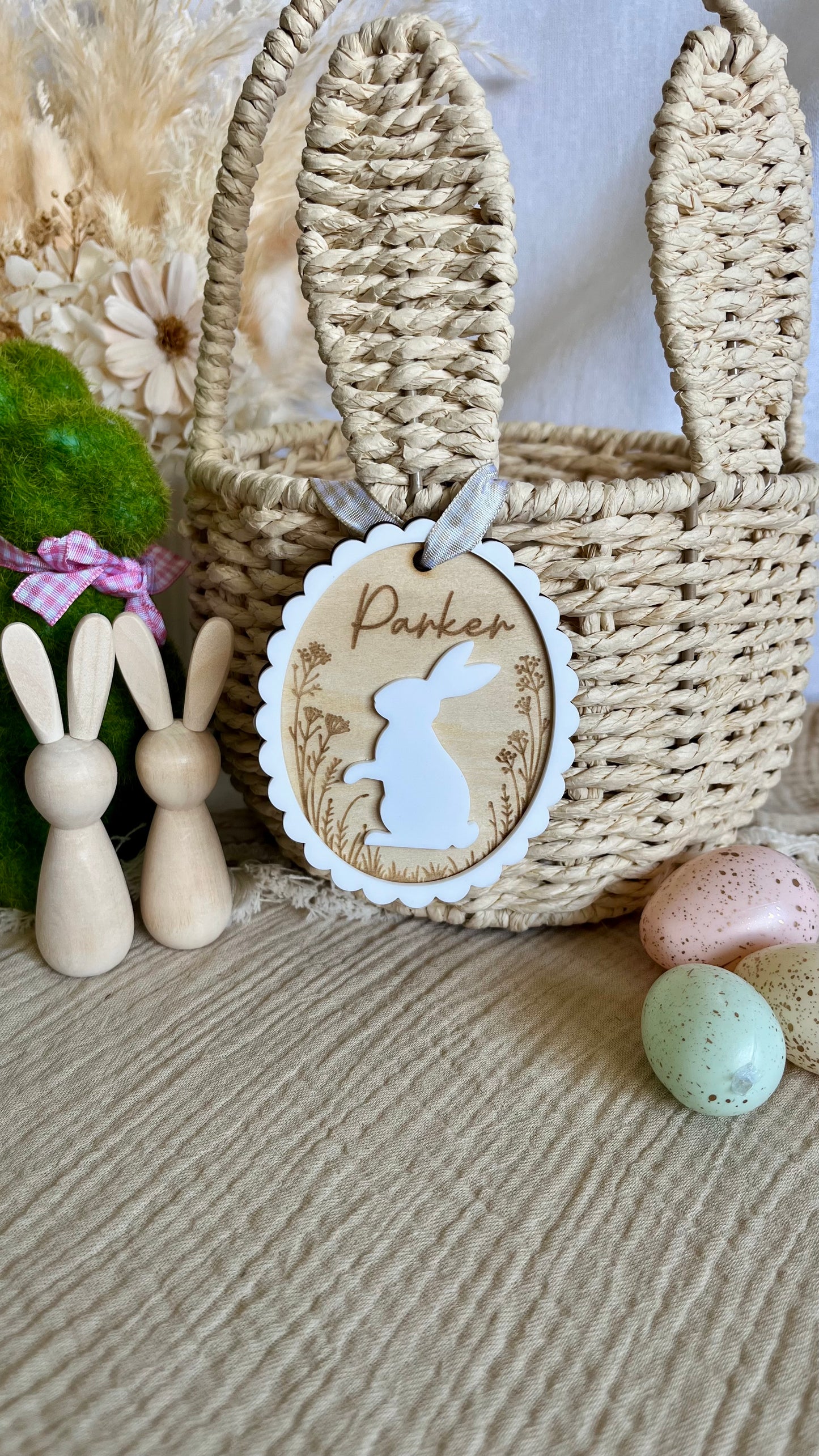 Layered Bunny basket tags design 3