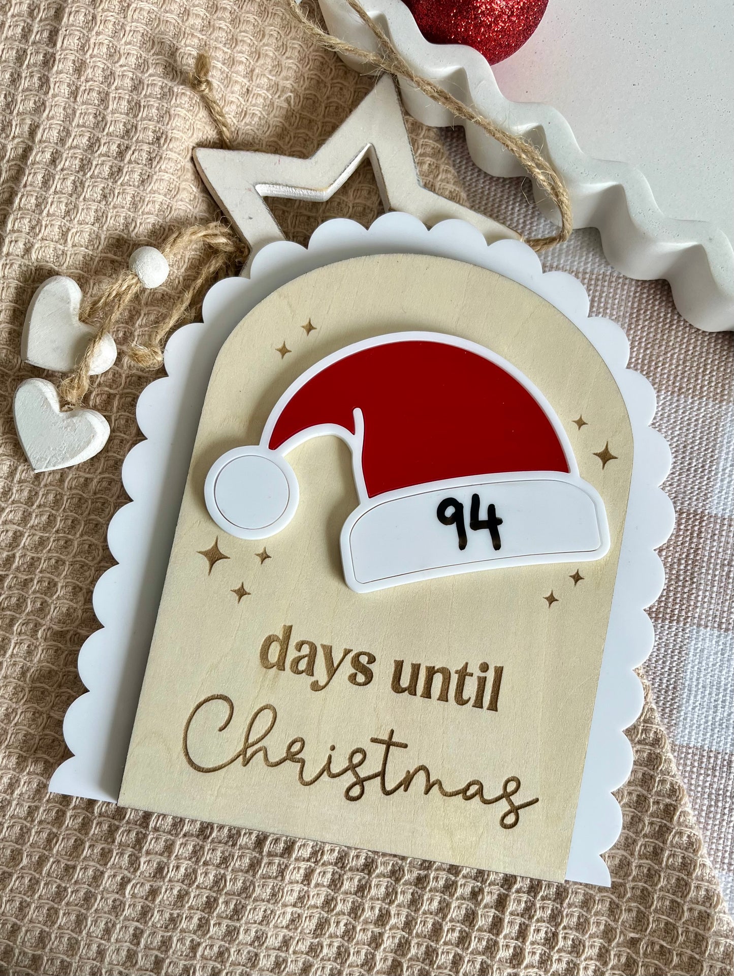 Santa hat countdown sign