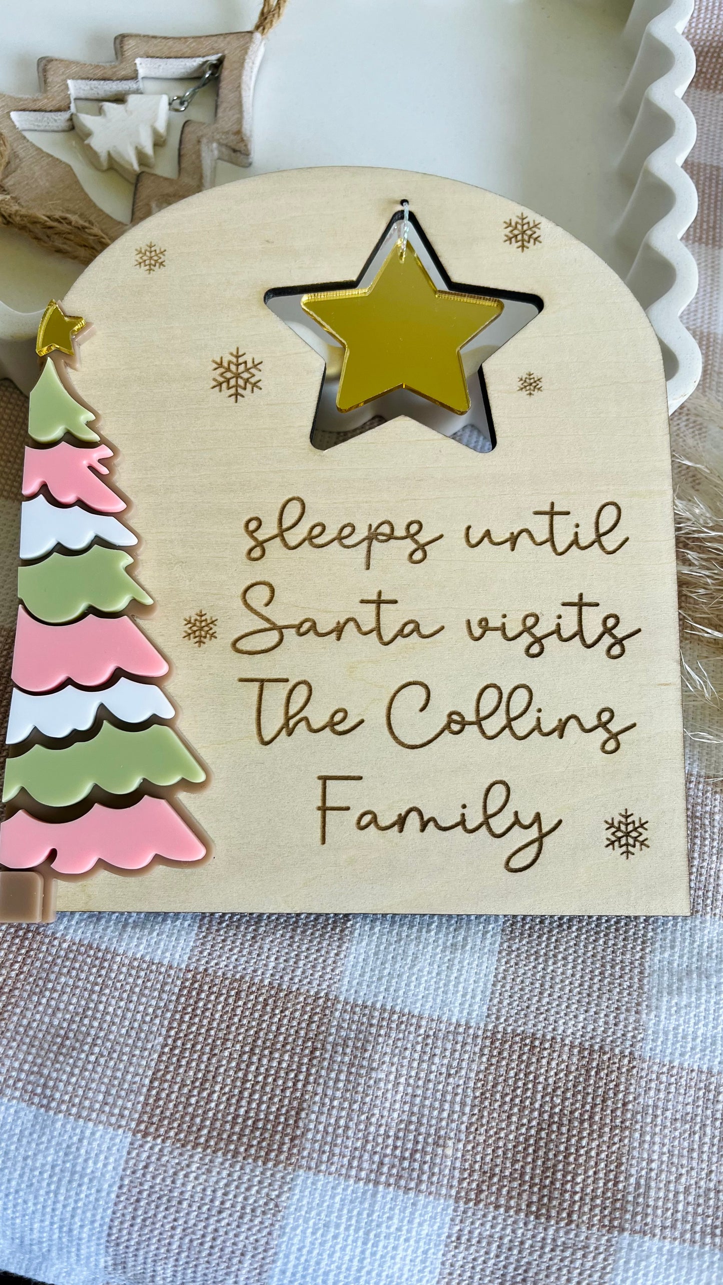 Pink tone personalised countdown sign