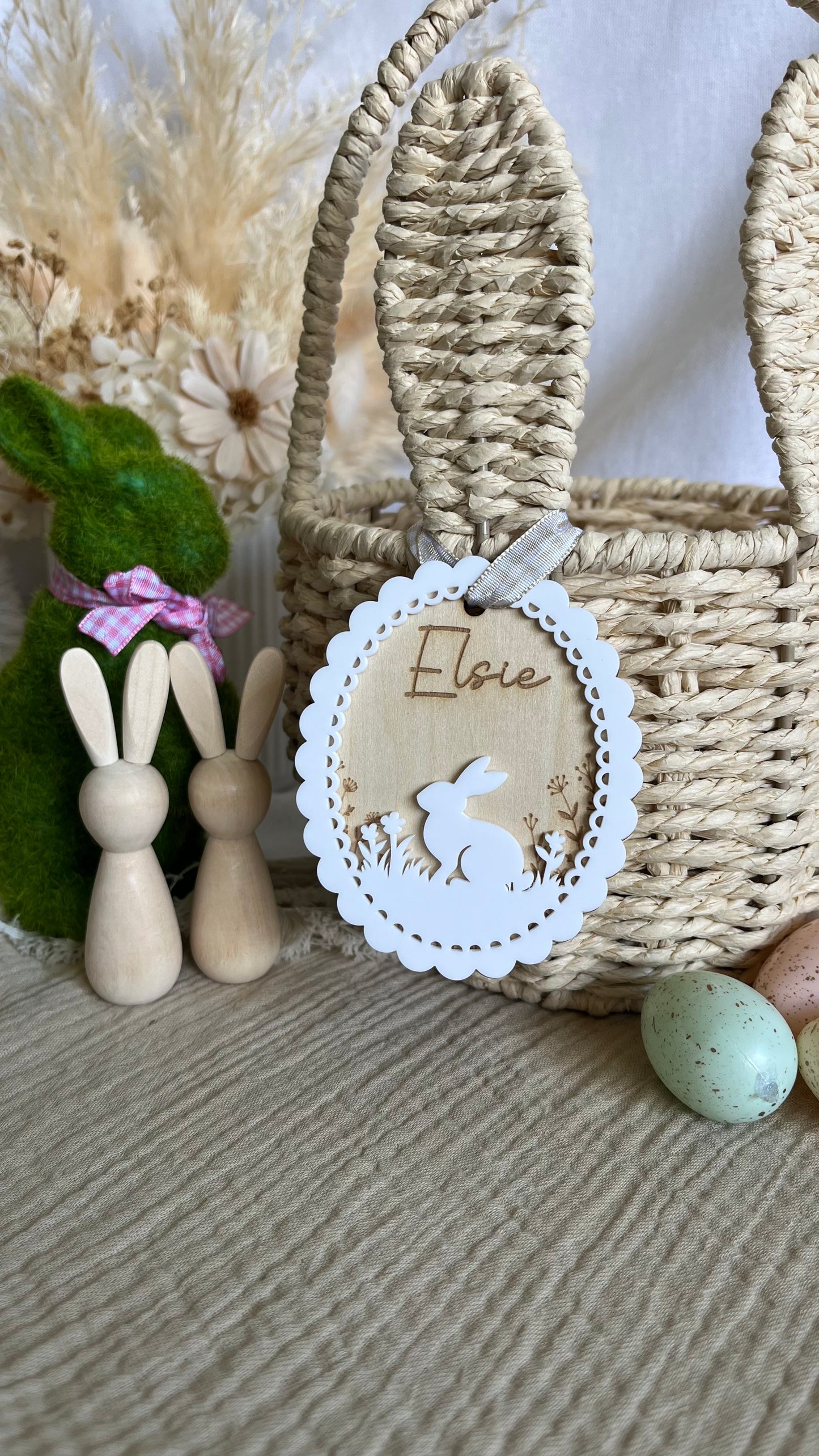 Layered Bunny basket tags design 2