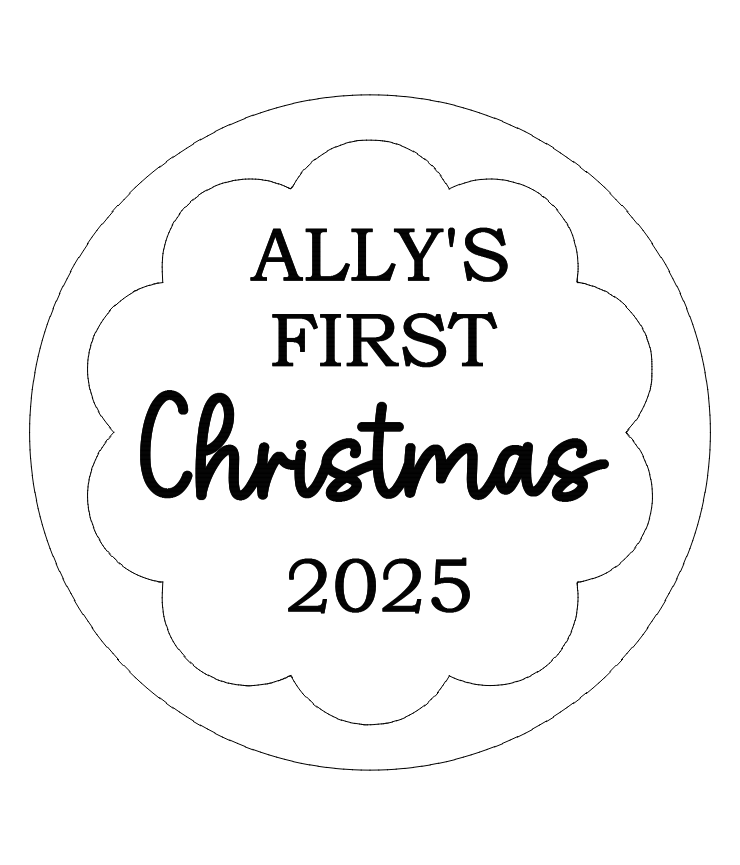 White and gold wave first Christmas plaque