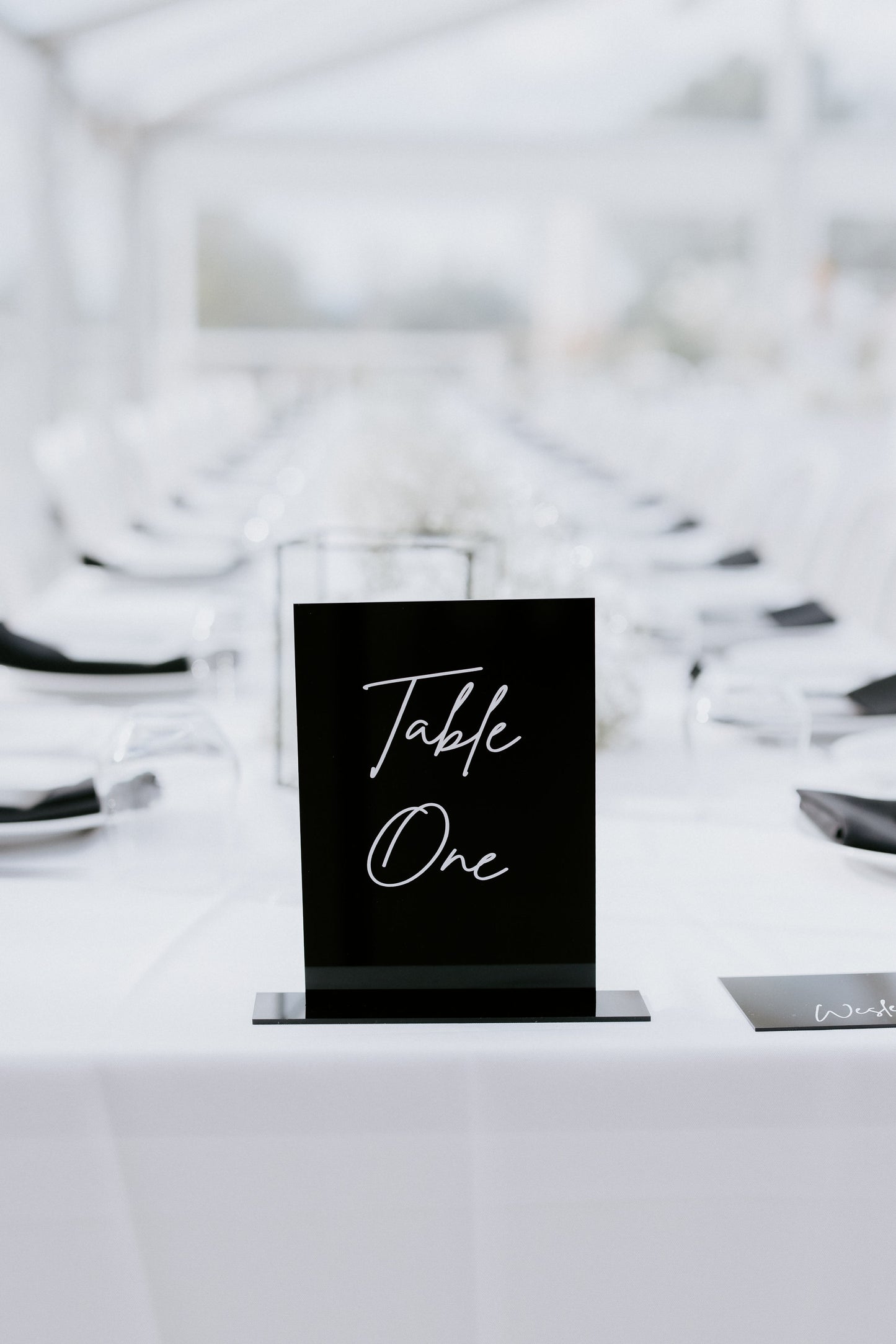 Table numbers/ guest book/ in loving memory signage