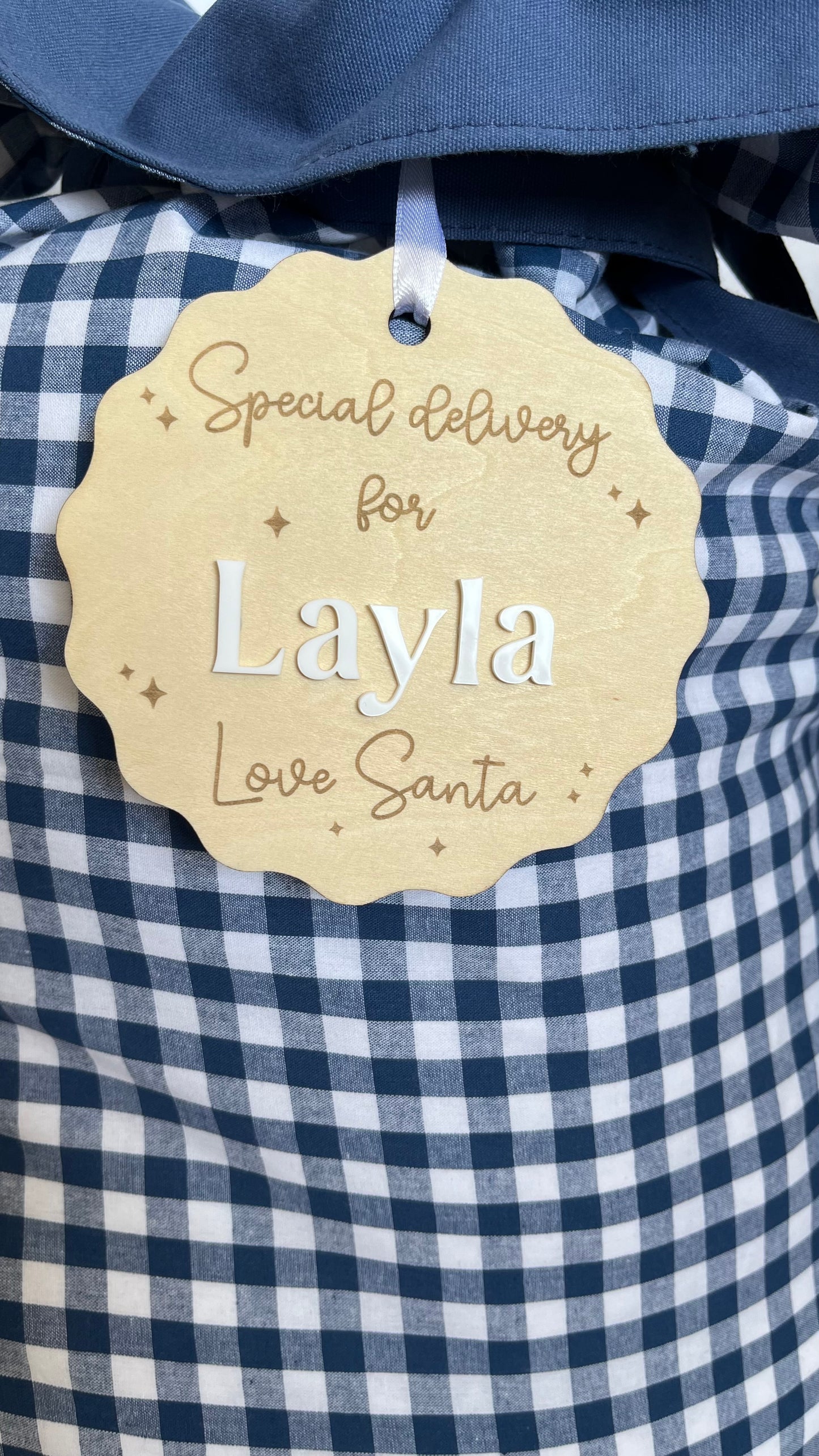 'Layla' Santa sack tag