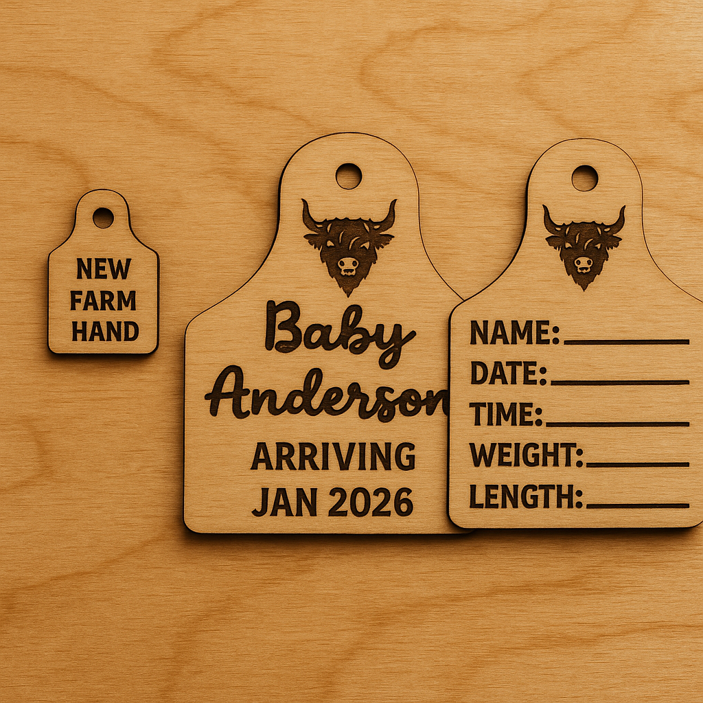 Highlander cattle tag announcement plaque