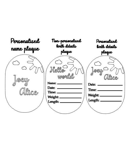 Acrylic sun birth announcement plaque