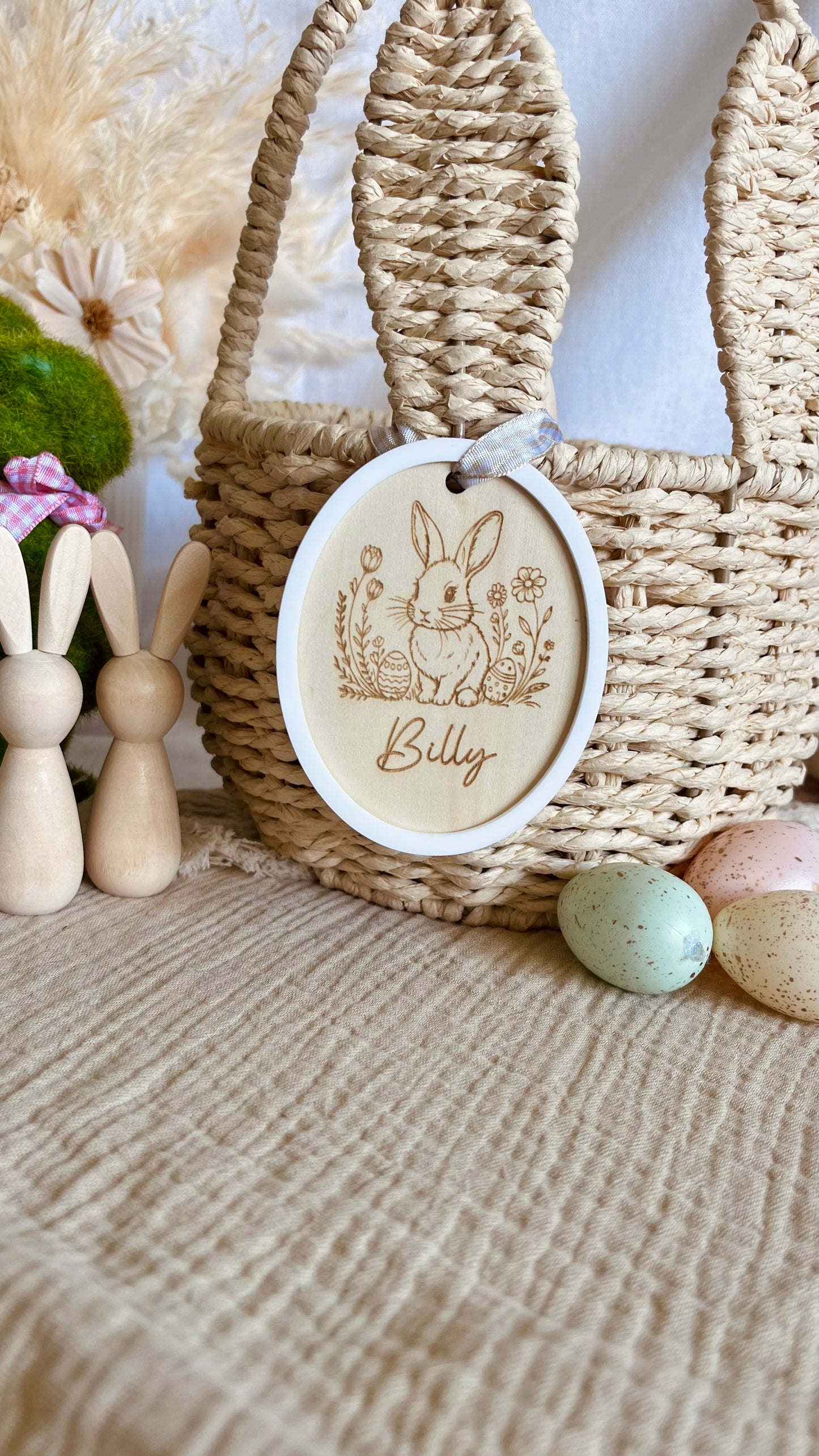 Layered Bunny basket tags design 1