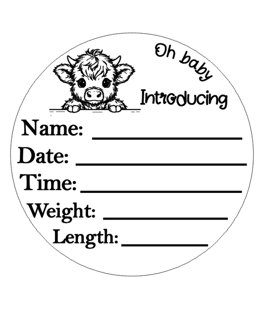 Highland round birth announcement