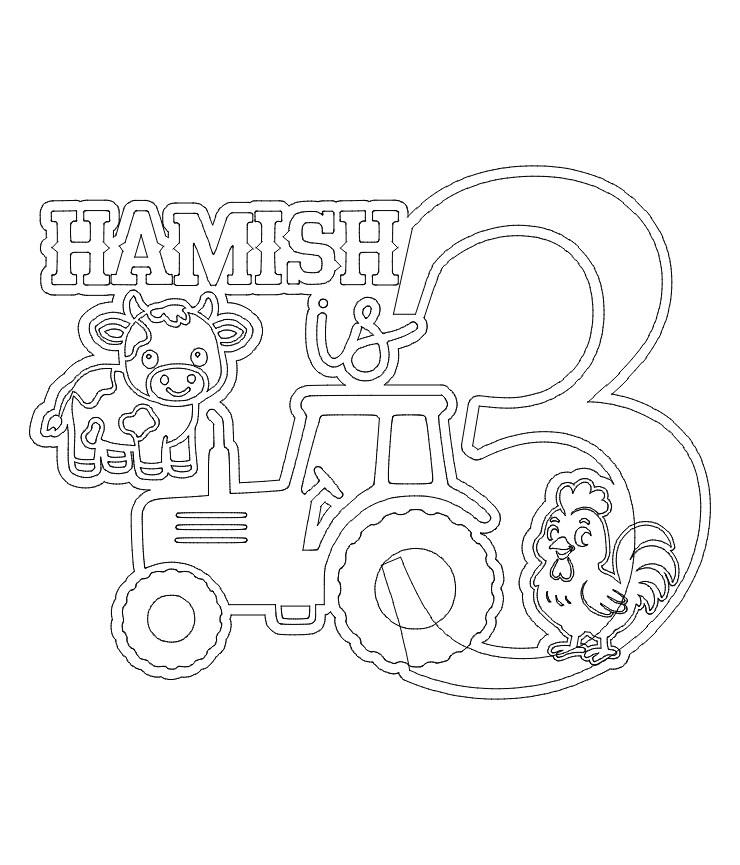Tractor, cow and chook topper