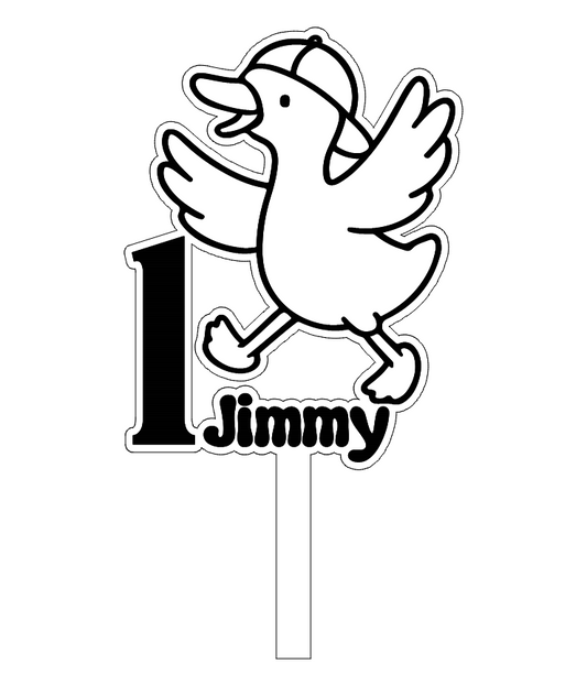 Personalised one silly goose theme cake topper (two layer)