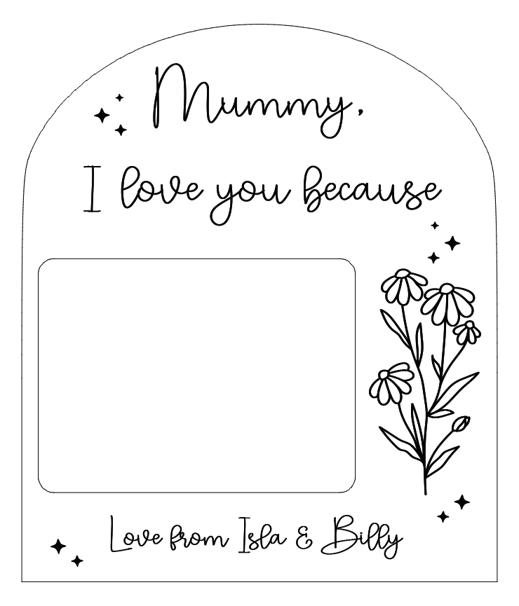 Mummy, I love you because plaque/ sign