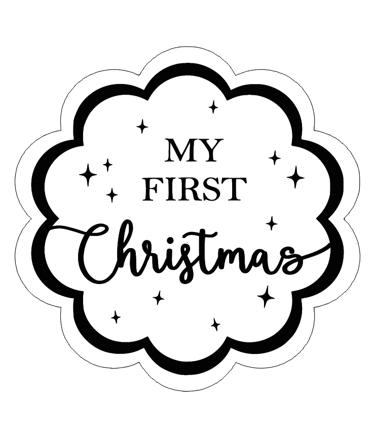 'Ivy's' scallop first Christmas plaque