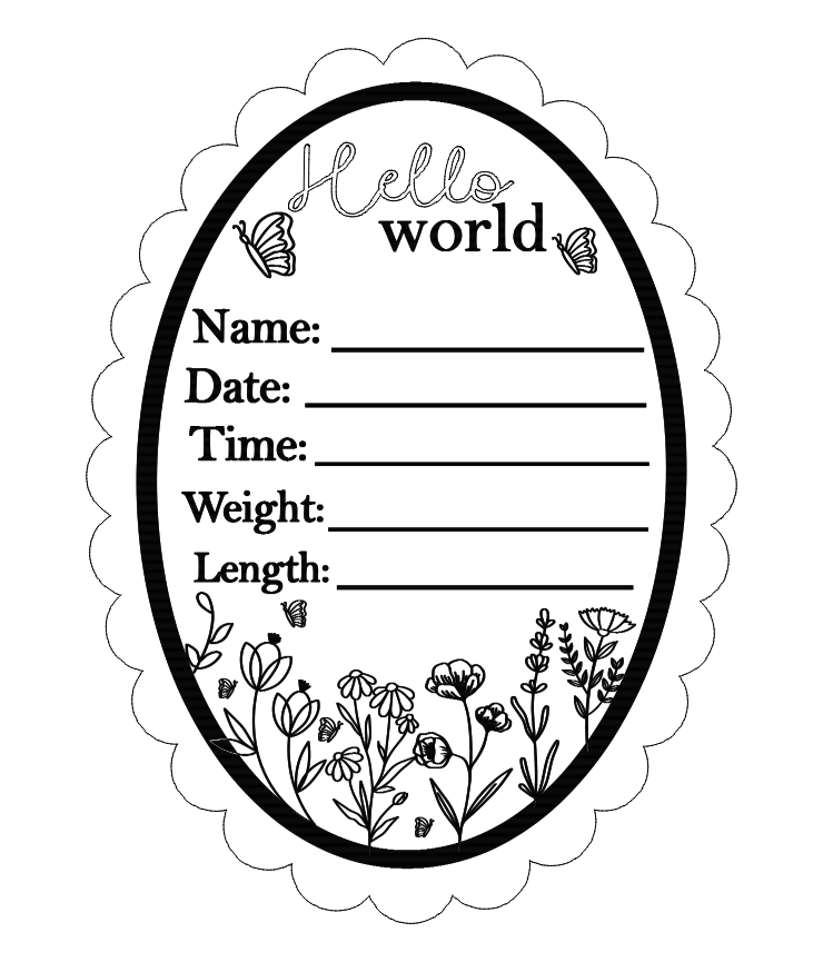 Butterfly (oval) birth announcement plaque