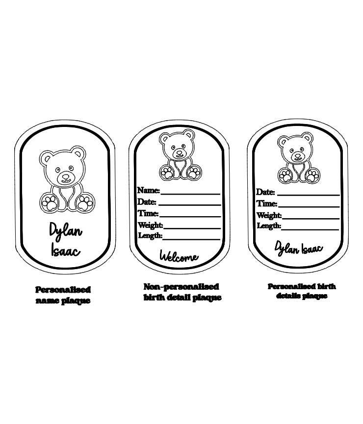 Cow oval birth announcement plaque