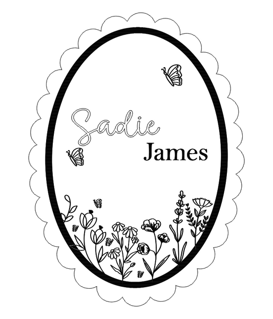 Butterfly (oval) birth announcement plaque