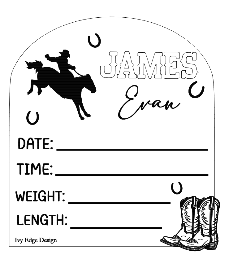 Rodeo arch birth announcement