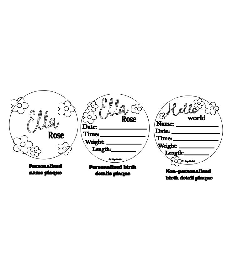 Daisy flowers birth announcement plaque