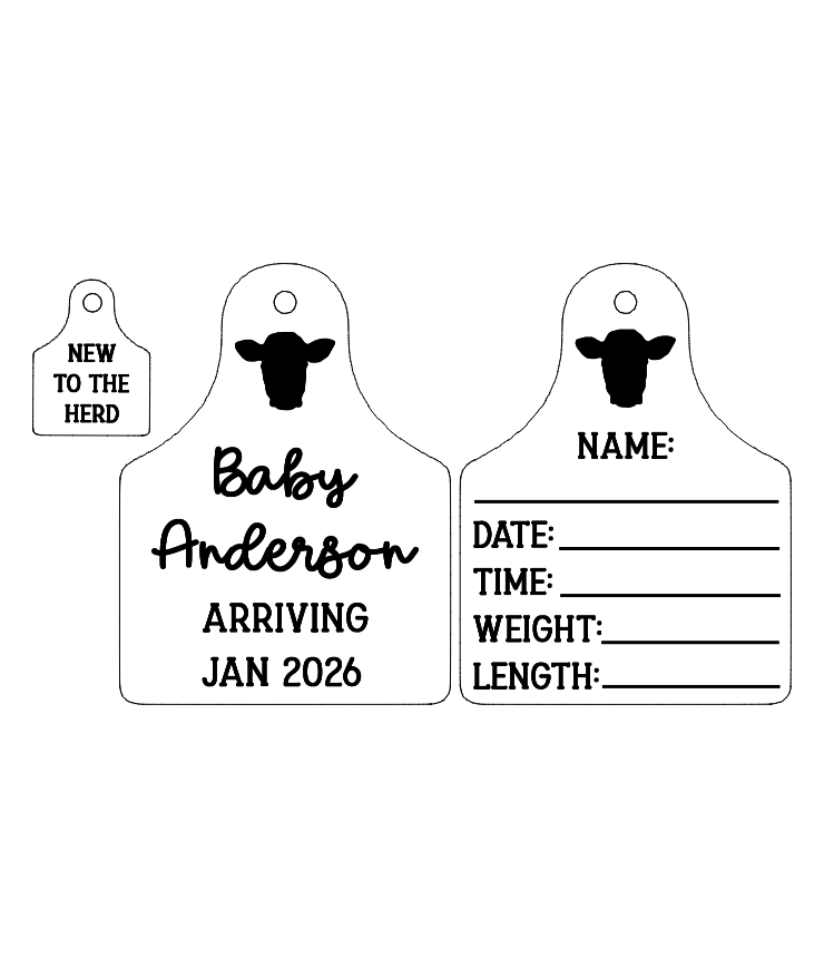 Cattle tag announcement plaque