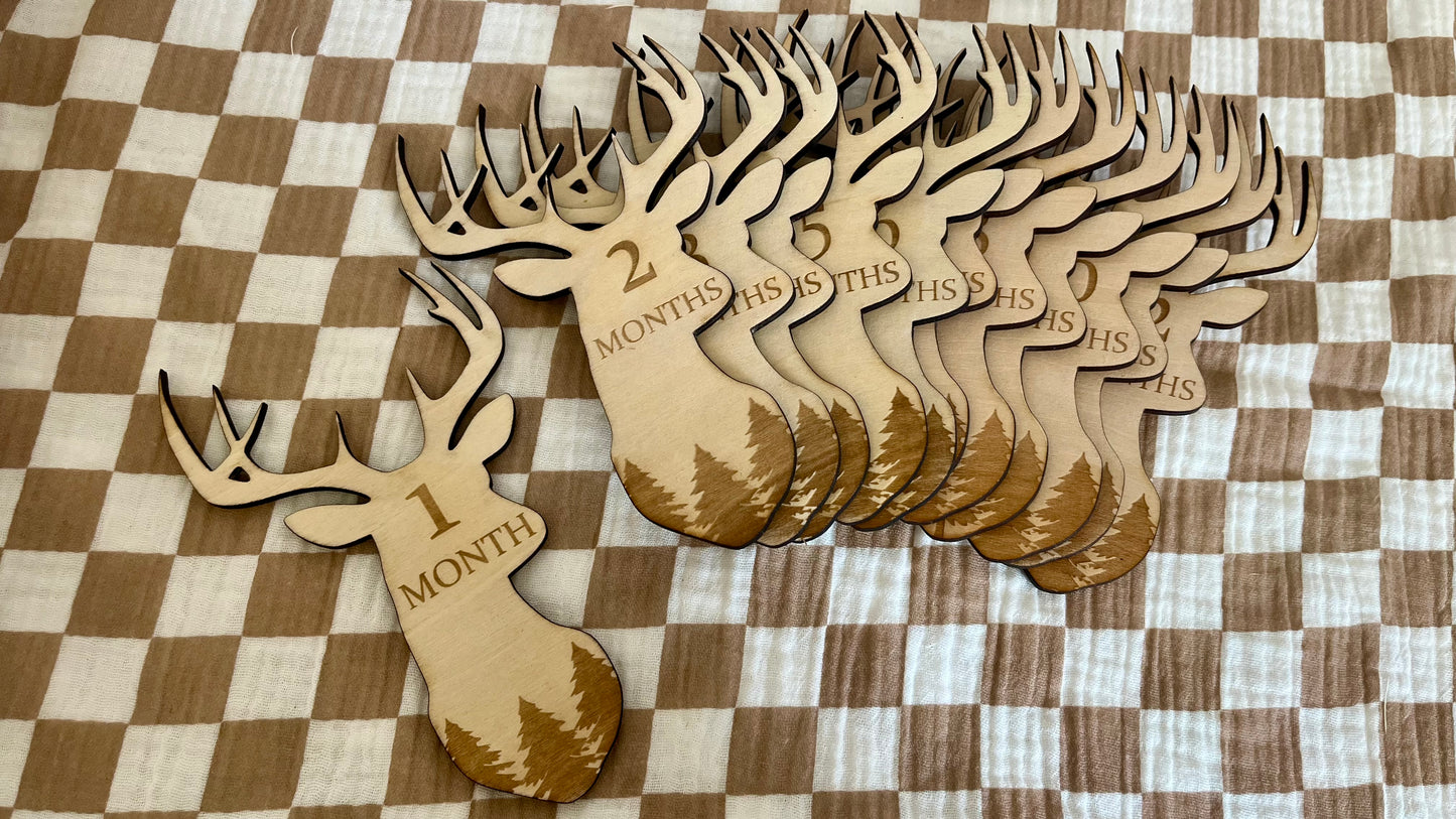 Deer milestone plaques