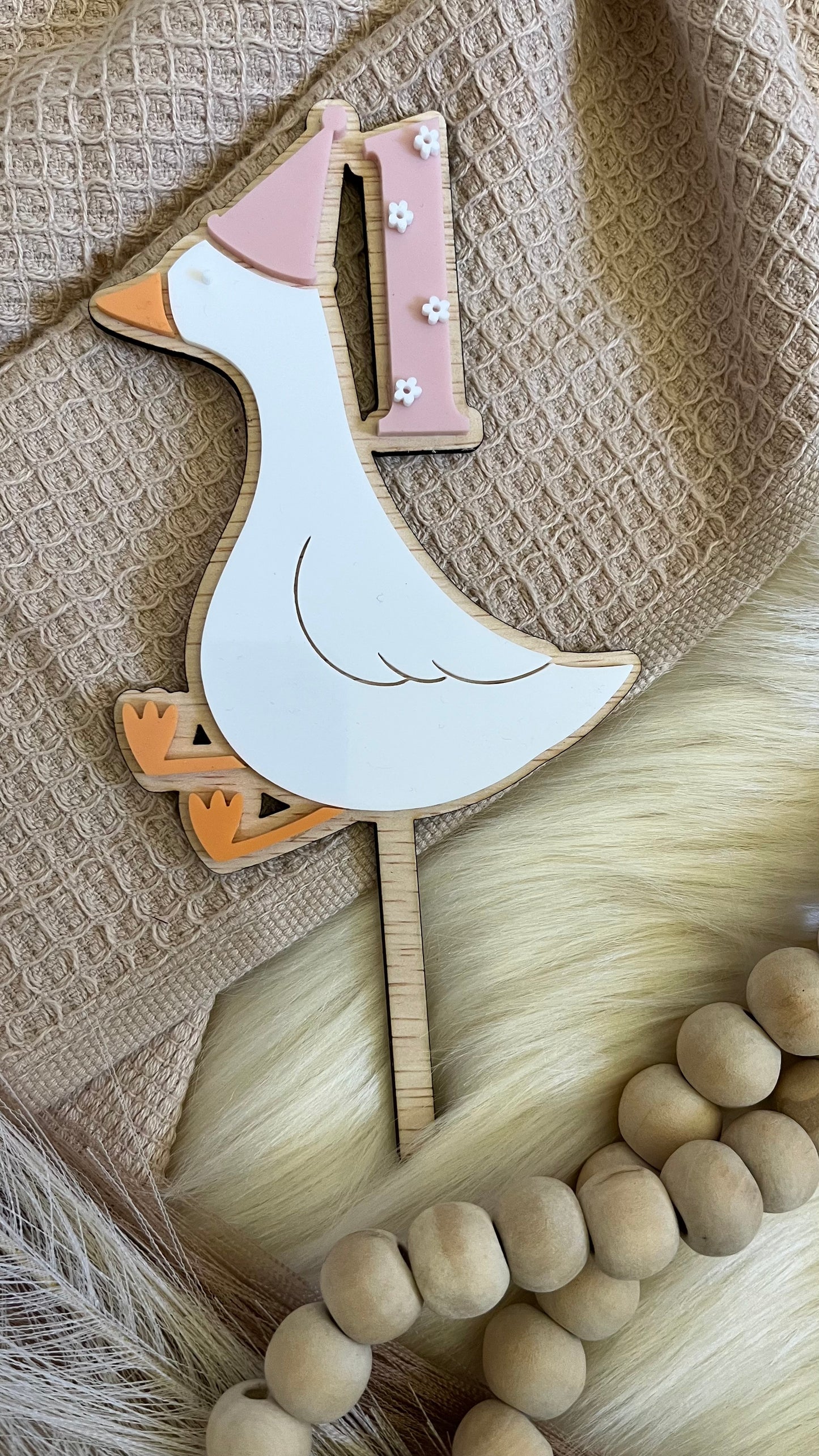 Goose theme cake topper (two layer)