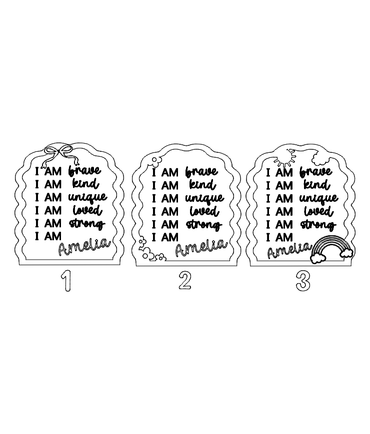 Personalised affirmation plaque