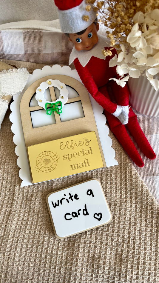 Elfie's special mail with erasable card.