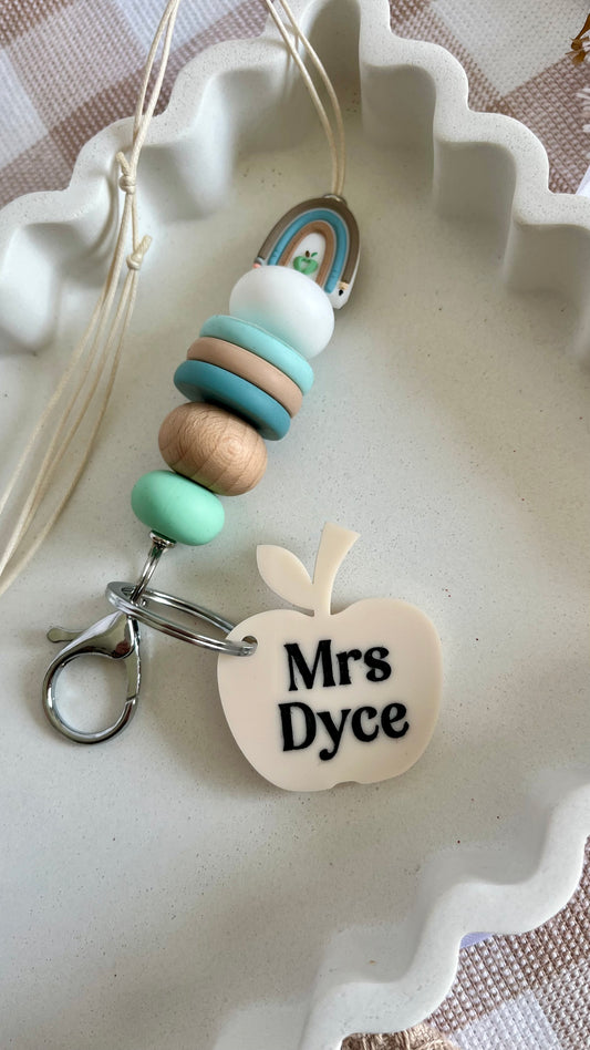 Personalised teacher lanyard tag