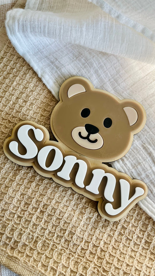 Bear name plaque
