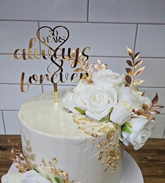 50th anniversary cake topper