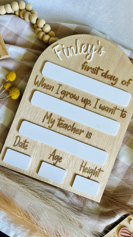 Personalised first day board