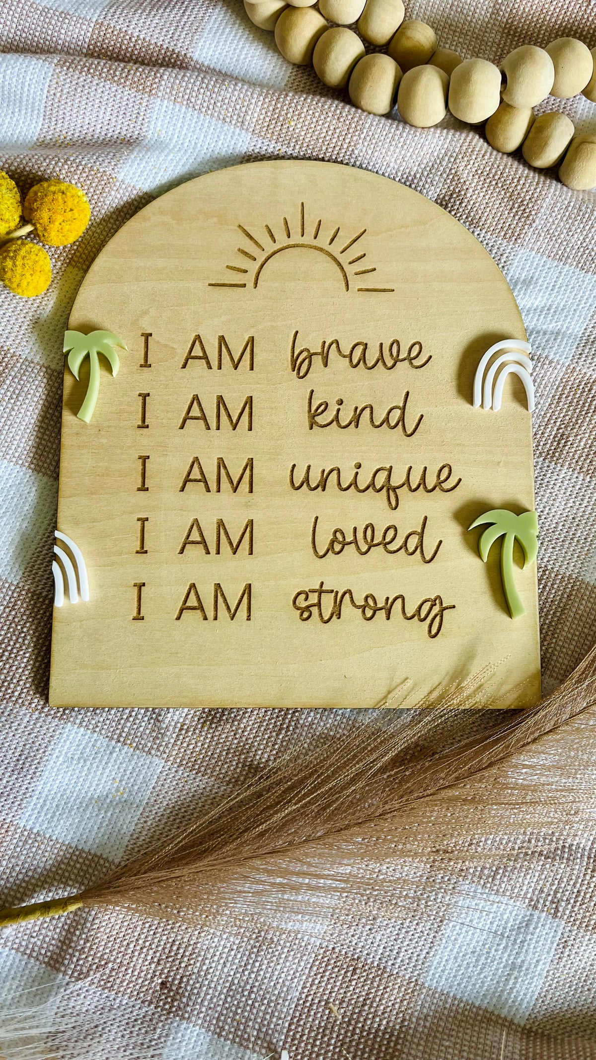 Summer theme affirmation plaque