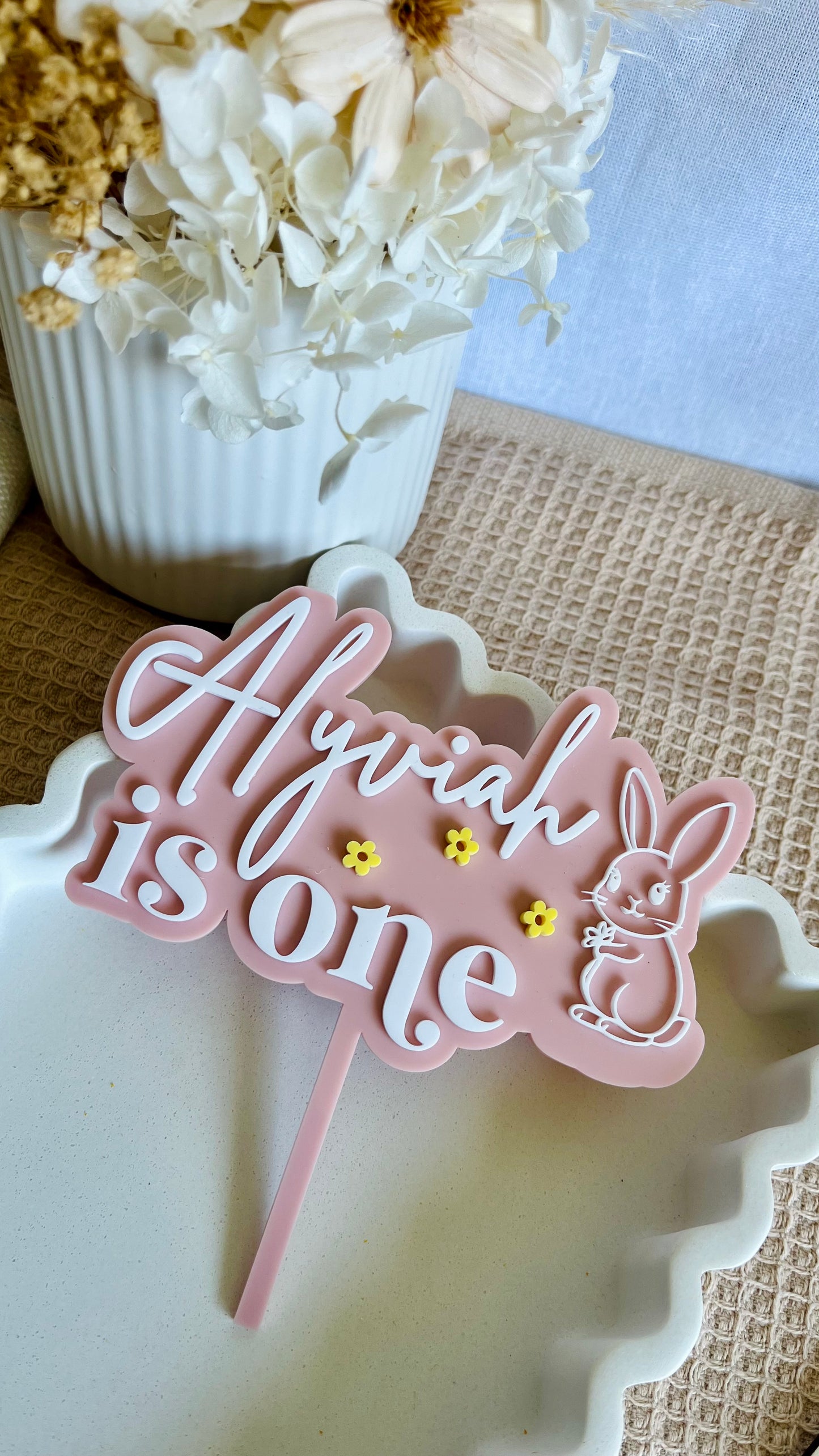 Bunny theme cake topper (two layer)