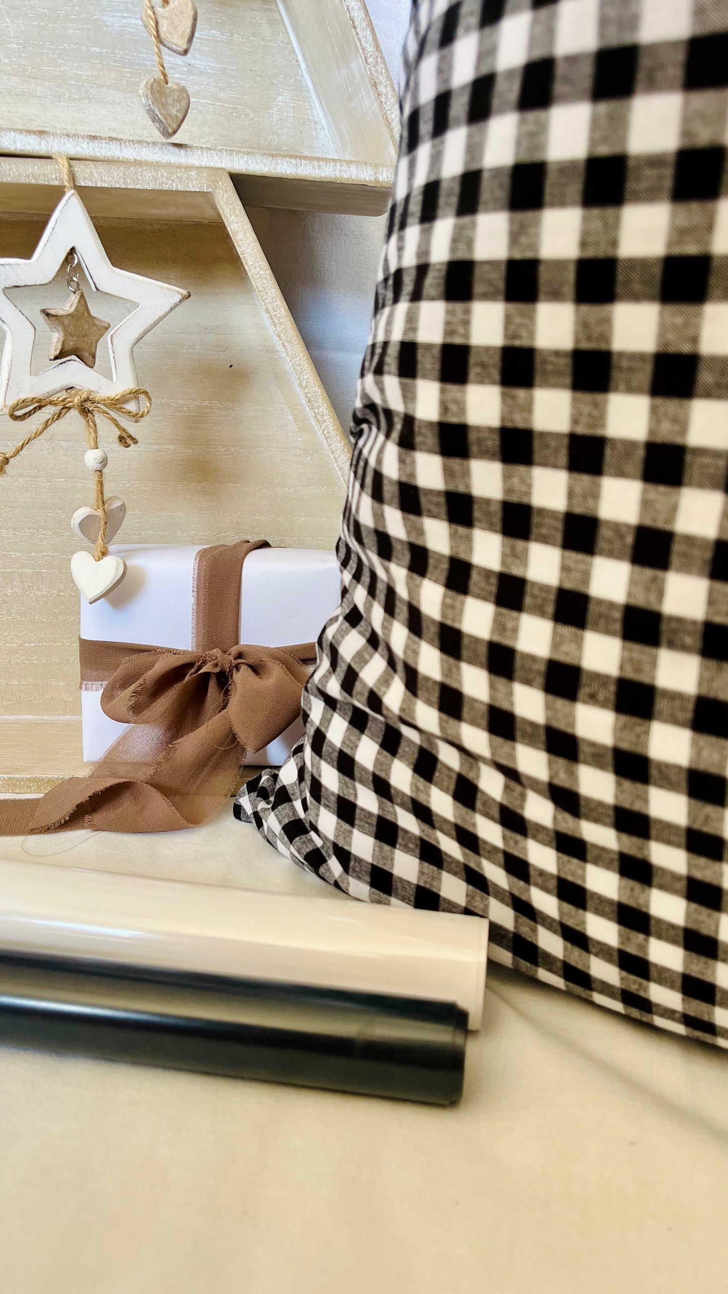 Black gingham Santa sack