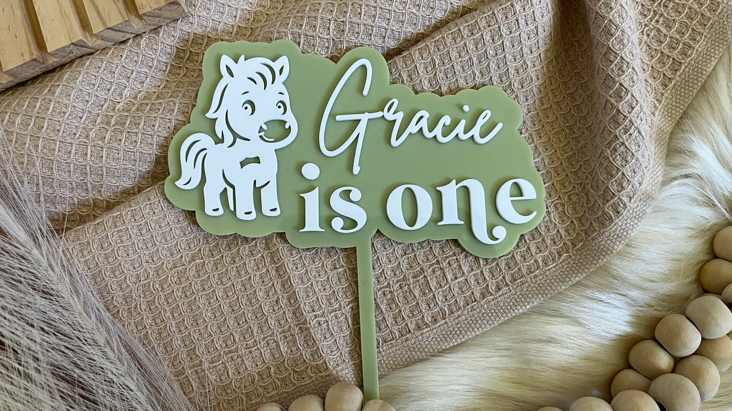 Horse theme cake topper (two layer)