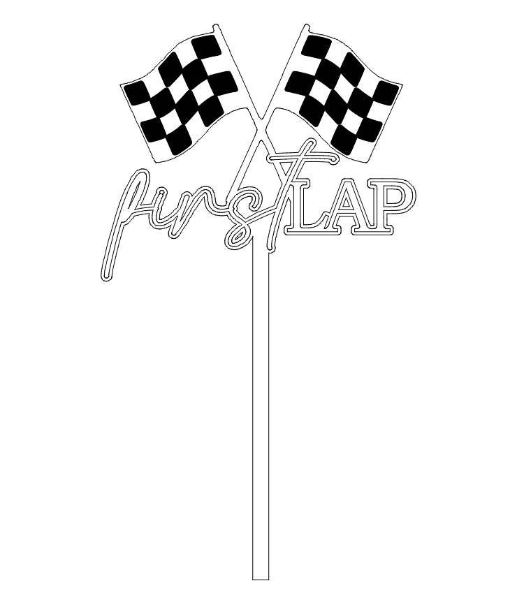 Racing first lap cake topper