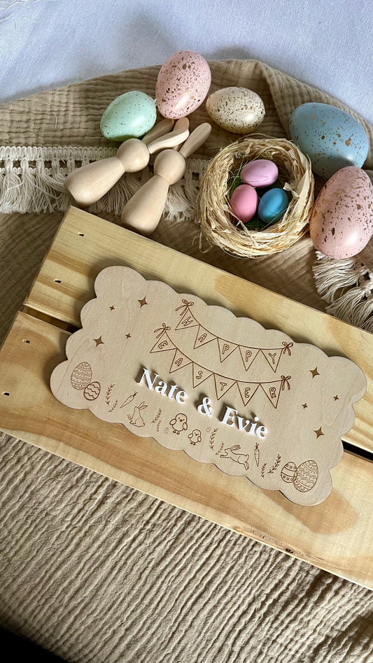 Personalised bunting Easter plaque
