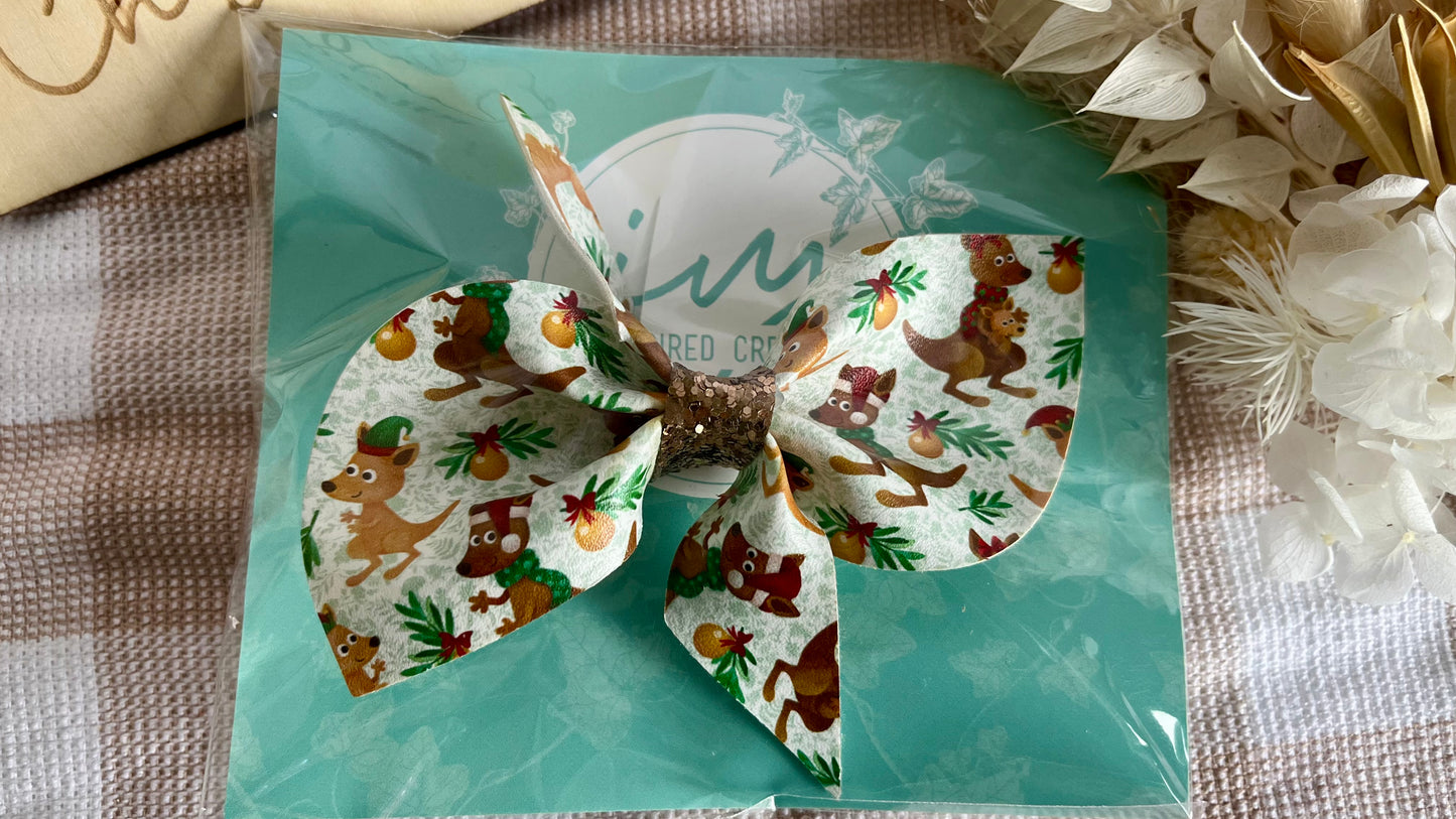 Christmas theme hair bows