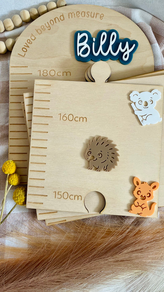 Australian animal theme growth chart