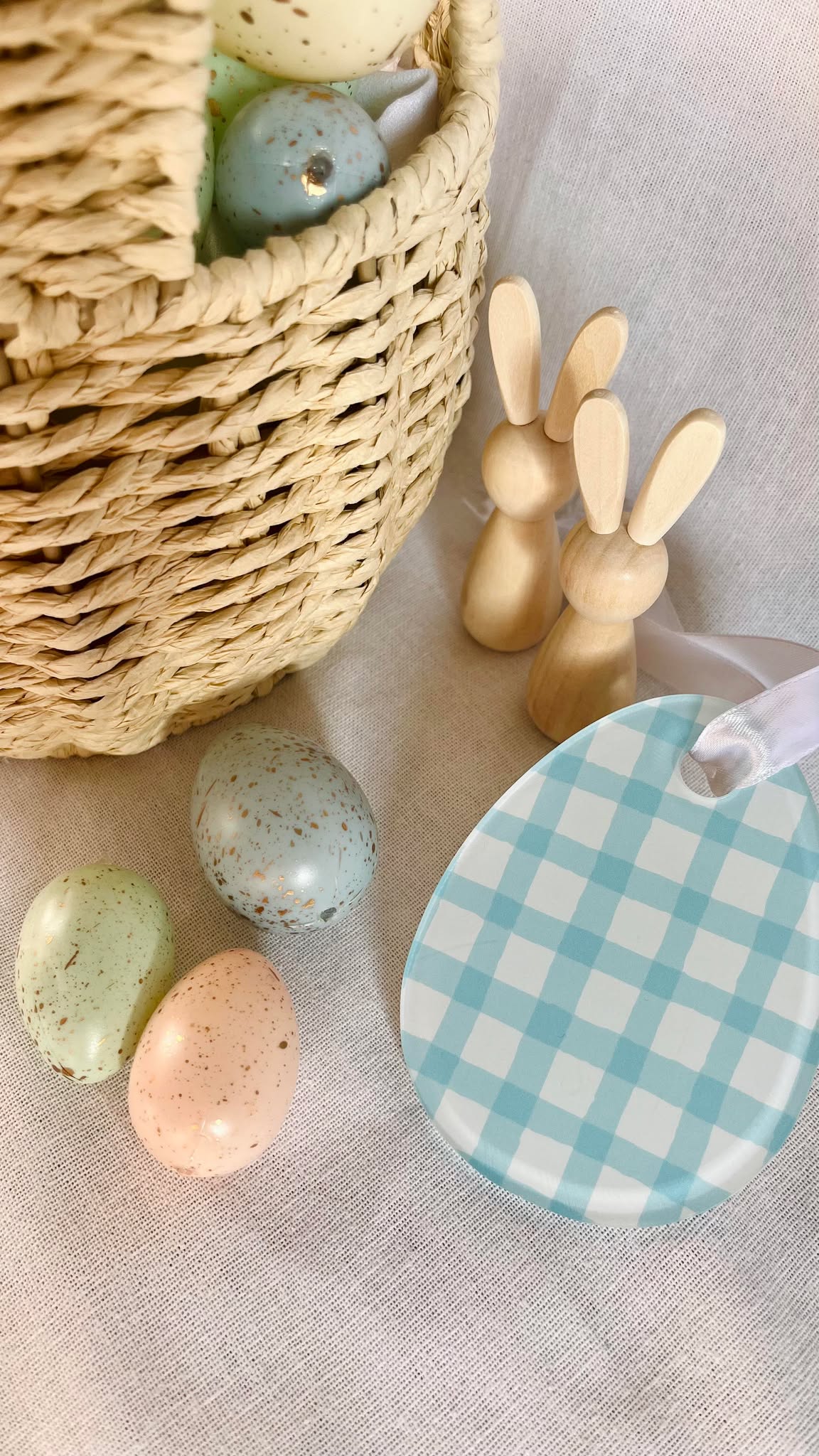 CLEARANCE- 1 x gingham basket tag